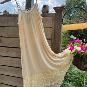 Maxi Strappy Dress Lace Trim